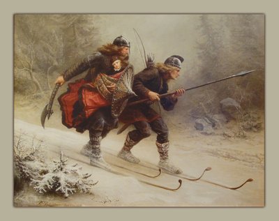 滑雪Birchlegs与皇家儿童过山 作者 Knud Bergslien